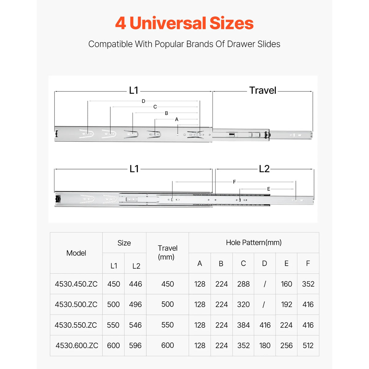 Heavy Duty Drawer Slides 10 Pairs Full Extension Ball Bearing 100LB Cabinet Drawer Slides Vue
