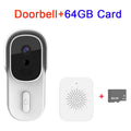 Wide View Tuya Smart Life APP WiFi Audio Video Intercom IP55 Waterproof Doorbell Door Camera for Alexa Google Wired Connect Vue with 64GB Card