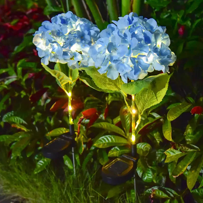 Solar-Powered LED Lights Outdoor Lawn Garden Decor Halloween Christmas Festive Atmosphere Hydrangea Lawn Waterproof Landscape Vue