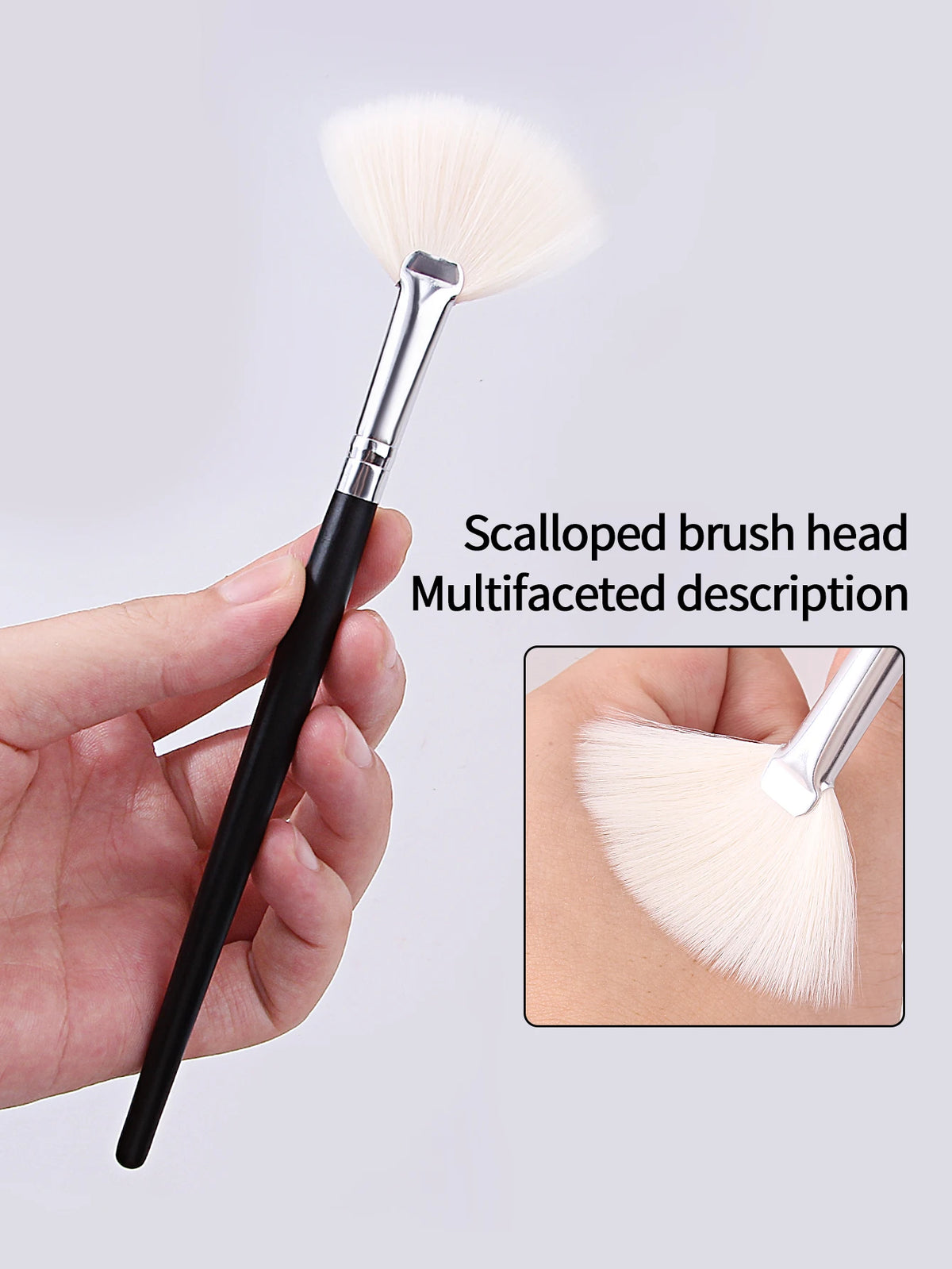 1PC High Grade Highlighter Brush Makeup Accessories Cosmetics Fan Shape Makeup Brush Highlighter Makeup Brush Powder Brush Vue