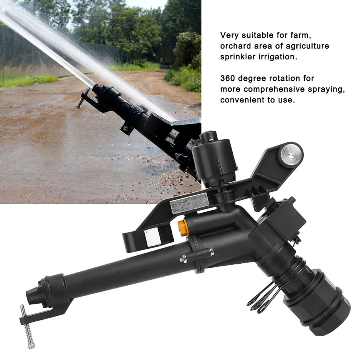 1.5in to 1in DN25 Female Thread Adjustable 360 Degree Rotating Rocking Arm Sprinkler Farm Irrigation Irrigation Sprinkler Vue