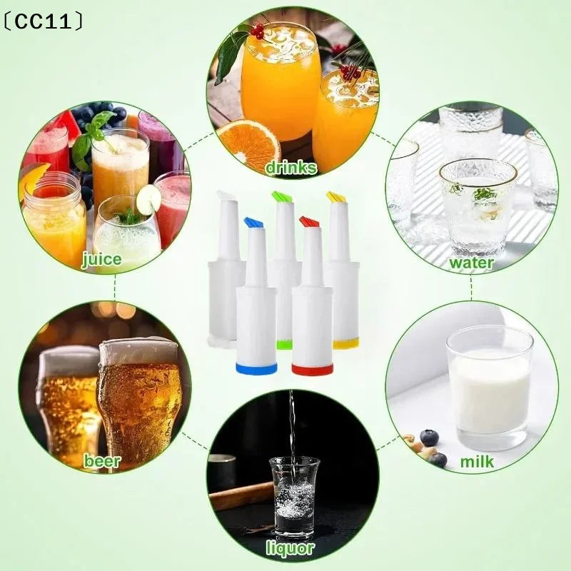 1L Plastic Juice Jug Dispensers Bar Pour Colorful Juice Pouring Bottle Containers For Bar Home Supplies Restaurant Cafe〔CC11〕 Vue
