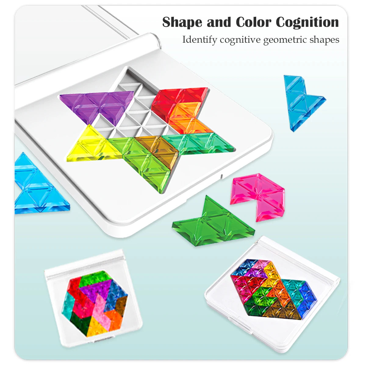 Puzzle Toys. Logical Thinking Training Fun Tabletop Games Multiple Shapes Colors, Advanced Level Gifts for Boys and Girls Vue
