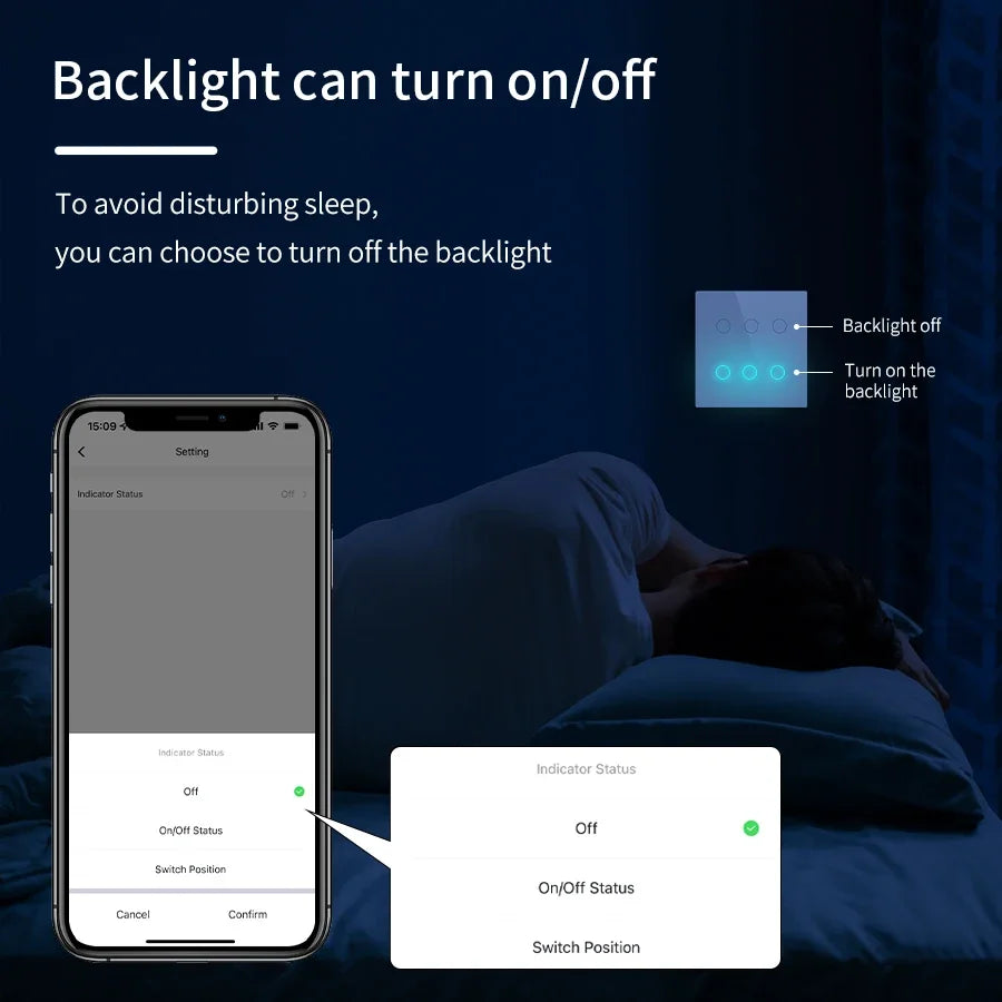 Tuya WiFi Smart Switch 4x4 Size Touch Sensor Brazilian Specification 4/6 On Wall Light Switch Alexa Google Home Voice Control Vue