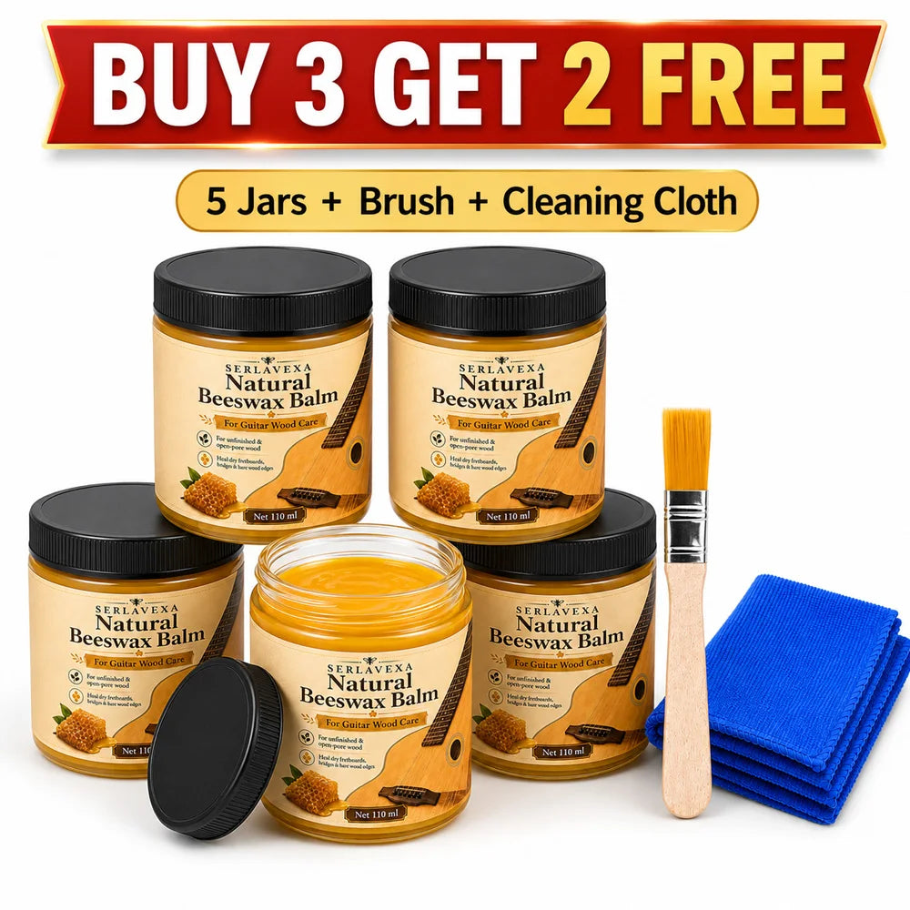 SERLAVEXA Acoustic Guitar Wood Care Natural Beeswax Polish Bridge Fretboard Restorer Instrument Maintenance Kit Accessories Vue 550ml