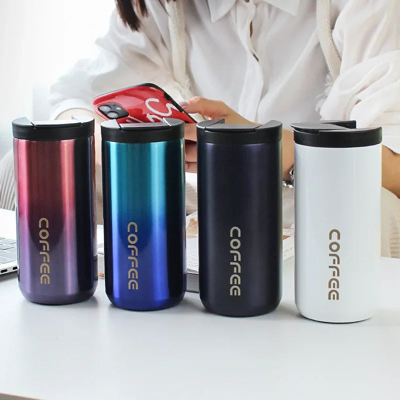 Stainless Steel Insulated Coffee Cup 304 Travel Mug Creative Fashion Design Business Gift Cross Border Car Cup Water Bottle Vue