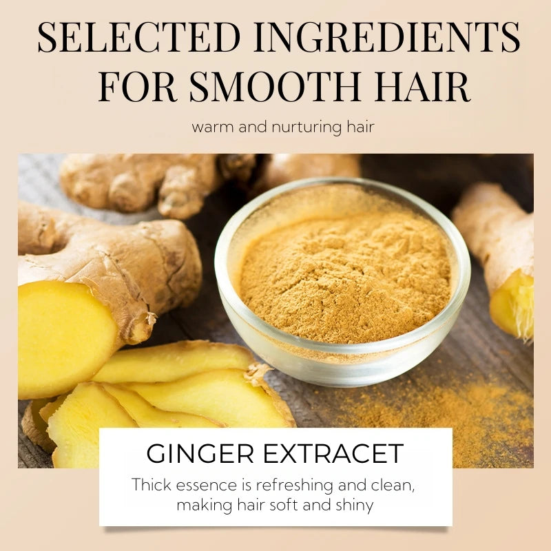 30ml Ginger Hair Care Solution, Refreshing and Non-Greasy, Easy to Absorb, Moisturizes Dry Hair, Making It Smooth, Silky, and Shiny. Vue