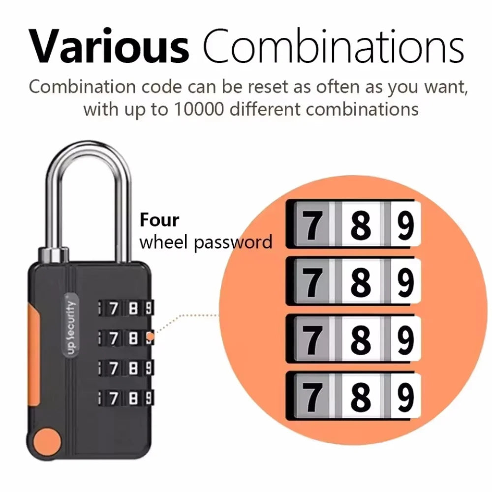 Mini Lock Resettable 4 Dial Digits Code Number Password Combination Padlock Travel Security Lock for Luggage Lock Padlock Gym Vue