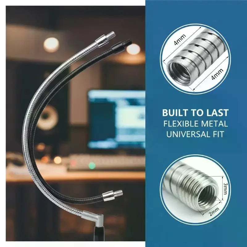 LED M4 Black Silver Microphone Positioning Hose Two External Teeth M4 Flexible Snake Tube Vue
