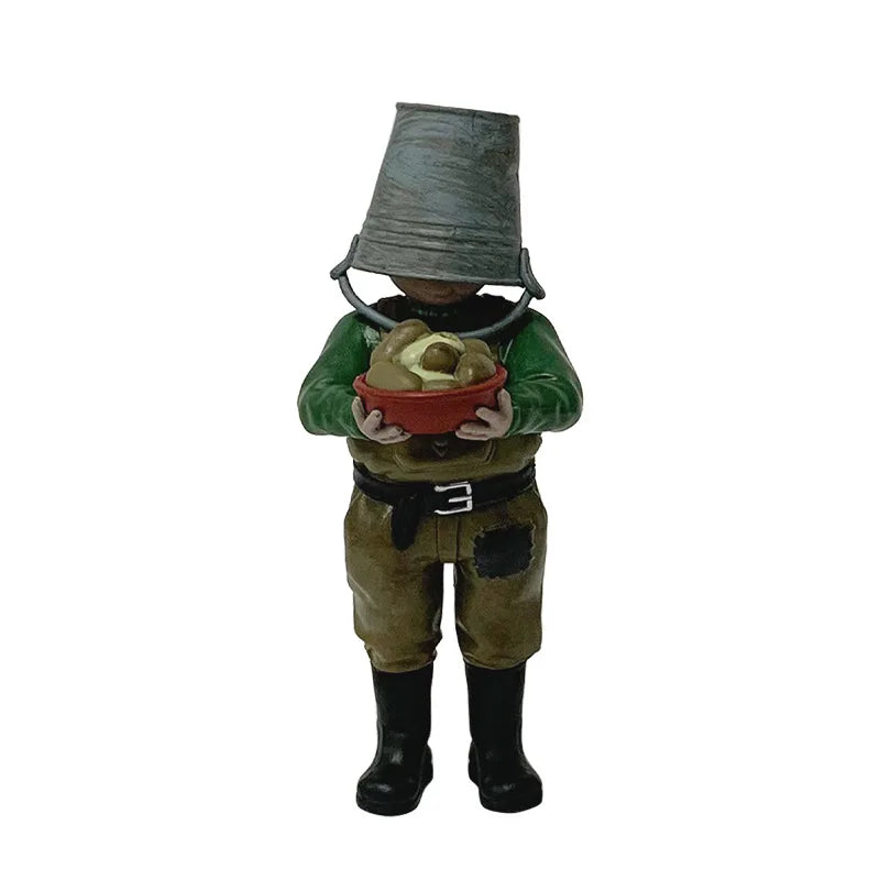12cm Game Reanimal Character Figurine Iron Bucket Model Toy Collectible Figure Display Model Toy Gift Vue