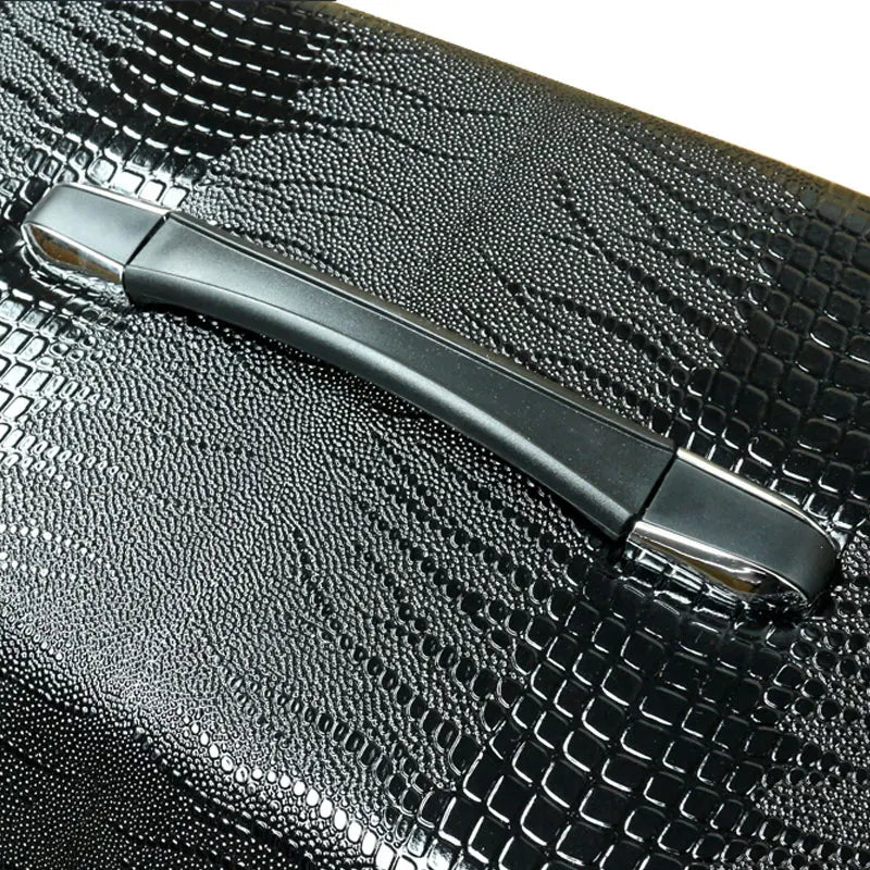 Crocodile Pattern Trunk Storage Box ，Artificial Leather Large Storage Bag Folding Organizer Boxs Waterproof Auto Accessories Vue
