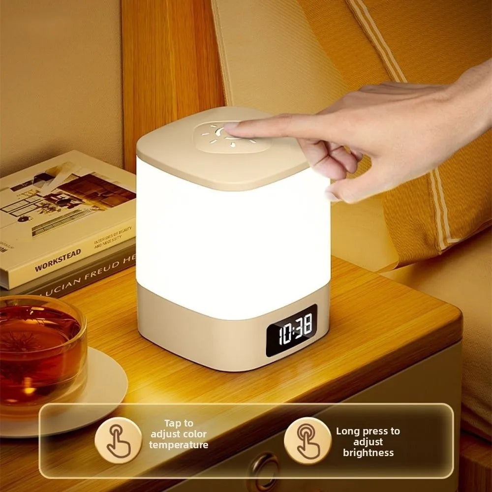 Portable Touch LED Night Light Dimmable Light Touch Sensor Clock Night Light Remote Control Time Display Desk Lamp Vue