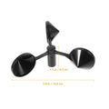 3-Cup Design Anemometer Housing Wind-Speed Monitoring Wind Direction Sensor Wind Part Shell 3-Cup Shell Weather Station Vue Black