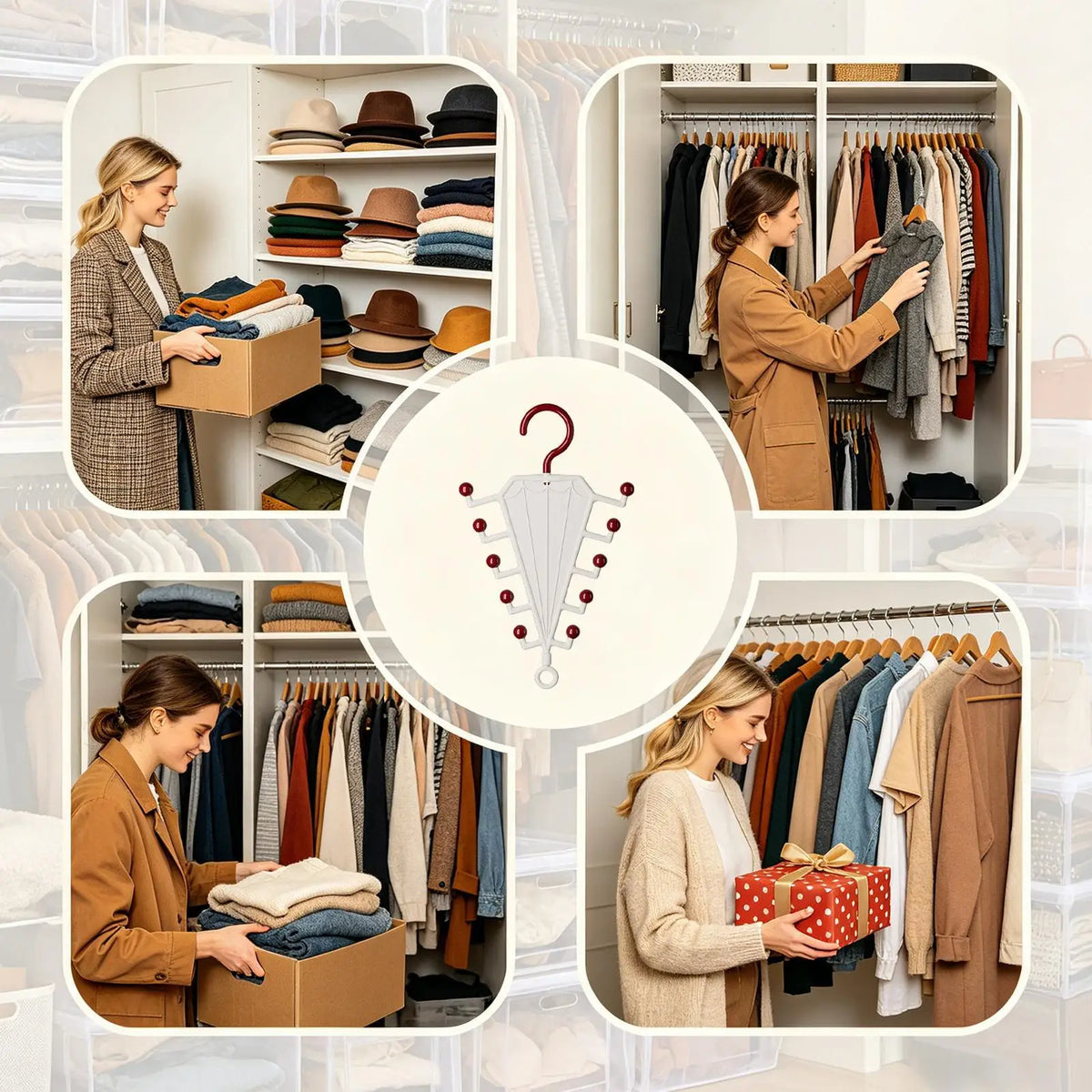V Shaped Double-Sided Clothes Hangers, Space Saving Clothing Rack, Closet Organization for Dress Pants Skirts Suit Coat Wardrobe Vue