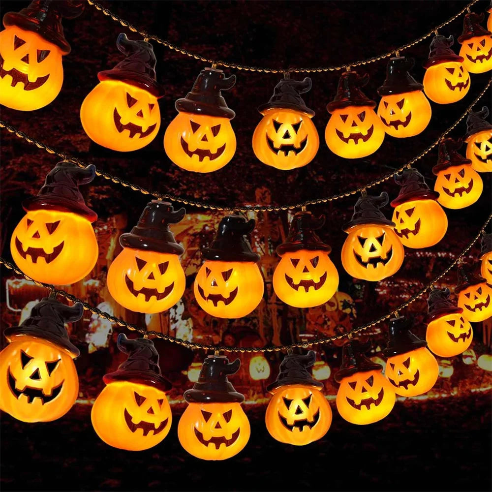 Solar Pumpkin Lights Halloween Decorations Outside Newest Spooky Pumpkin Lights String for Outdoor Halloween Yard Decoration Vue