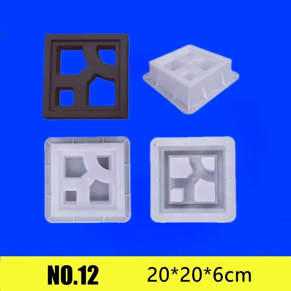 Plastic Hollow Brick Mold 20*20*6cm Square Wall Brick Mould 3D Carving Anti-Slip Cement Antique Brick Mold Cement Antique Window Vue 12