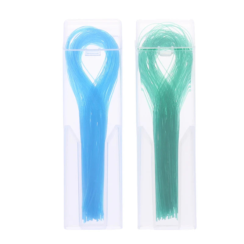 100Pcs Orthodontic Dental Floss Threader Brace Traction Line Threading Tool for Crown Bridge Implant Vue