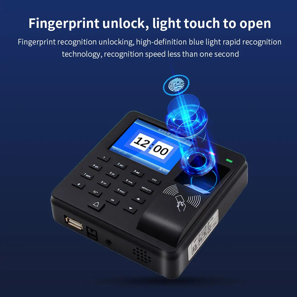 Biometric Fingerprint Access Control Intercom Time Attendance Machine Digital Electric RFID Code System For Door Lock Keys Tags Vue