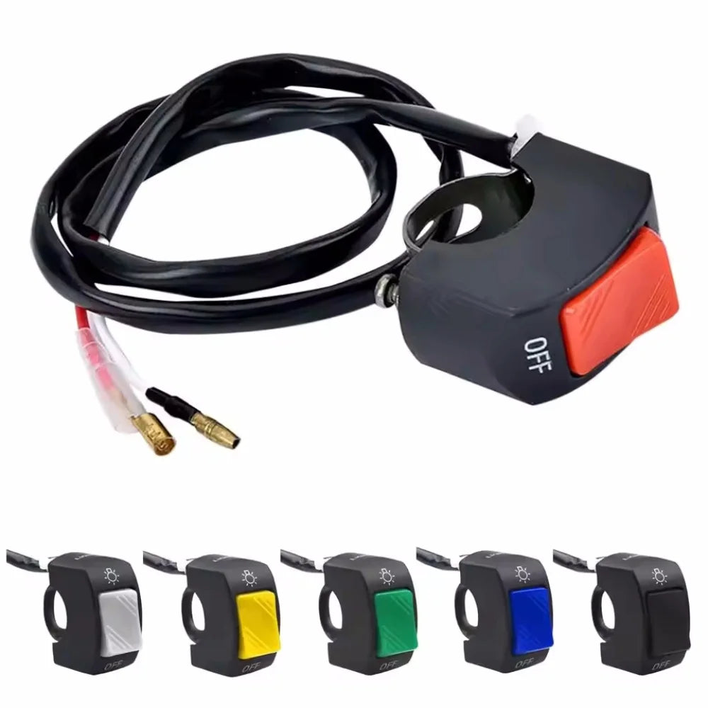 Universal Motorcycle On/Off Switch Waterproof Motorcycle Scooter Second-line Headlight Mount Handlebar Switch Moto Accessorie Vue
