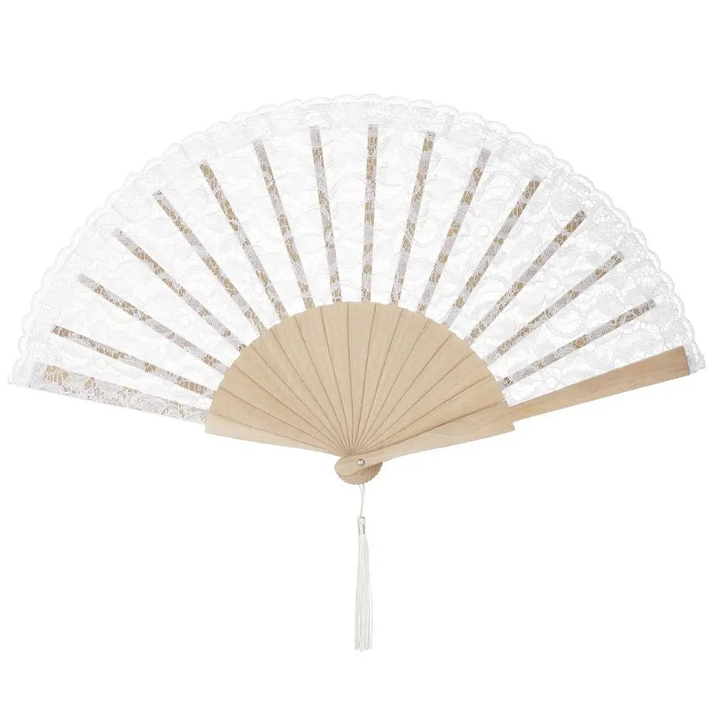 Portable Lace Pattern Chinese Fan Vintage Flower Design Folding