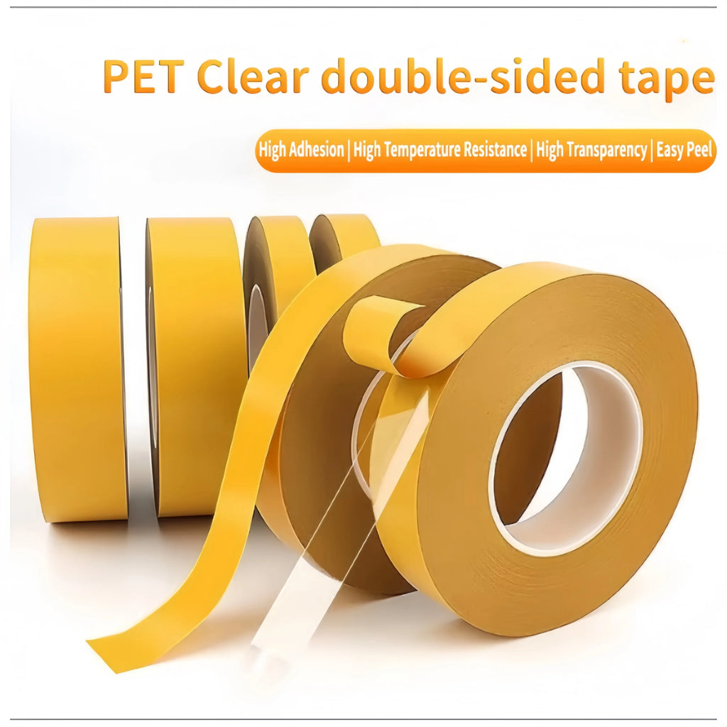 Heat Resistant Pet Double Sided Adhesive Tape 0.05mm Thick Transparent No Trace Super Sticky Strong High Temperature Resistance Vue