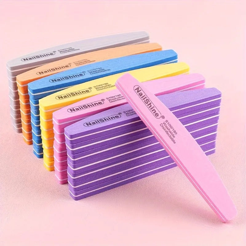 1/2/3/5/10PCS Professional Double-sided Nail File Block Colorful Sponge Nail Polish Buffing Sanding Buffer Strip Polishing Pedic Vue