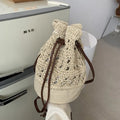 Handmade Women's Summer Straw Beach Shoulder Bag Woven Hollow