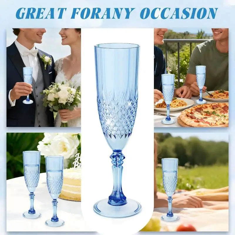 1 Pcs Champagne Goblet High Legged Wine Glasses Cocktail Red Wine Brandy Glasses Drinkware Party Bar Wedding Gift Transparent Vue