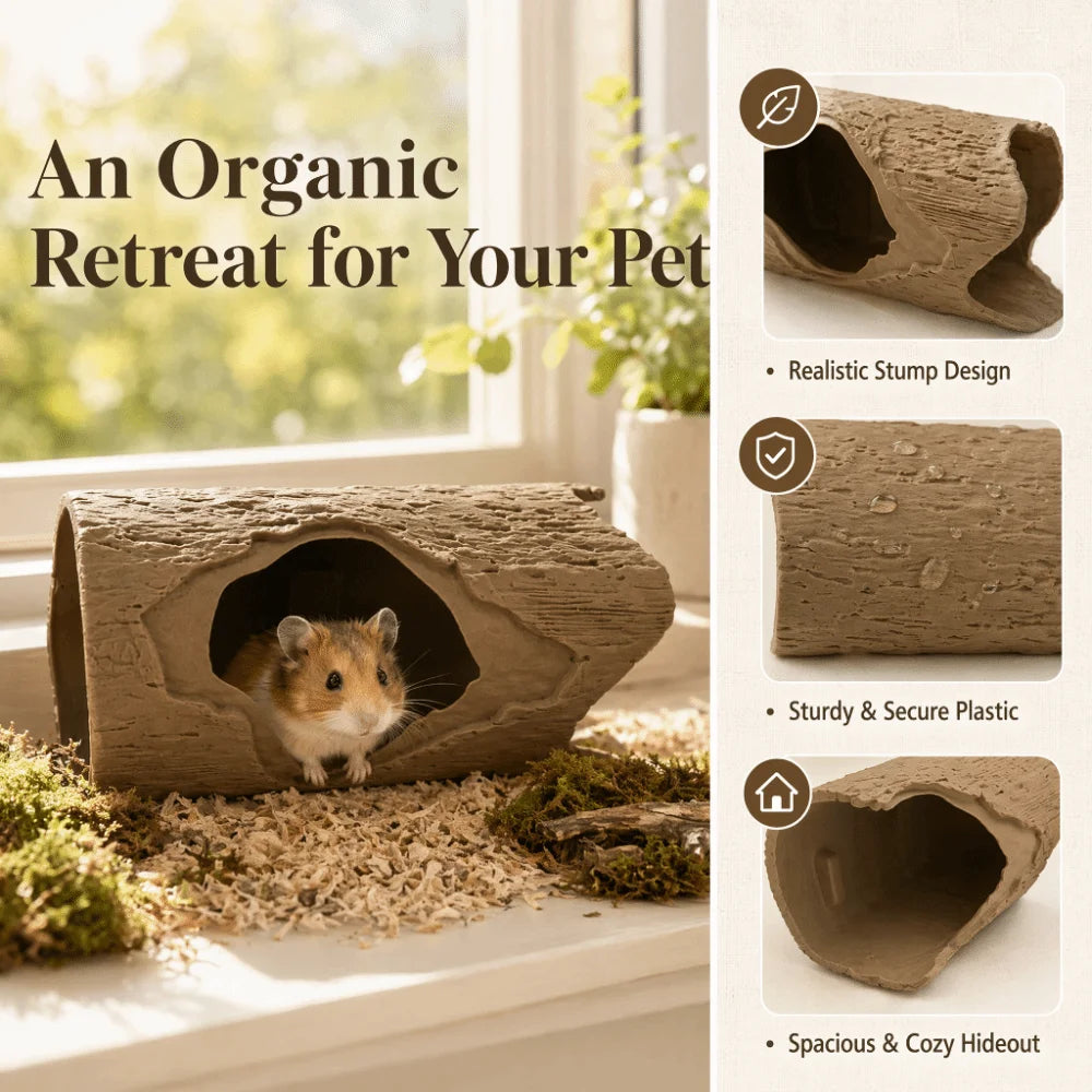 Multi-functional Simulation Stump Bird Nest Hanging Plastic Parrot Nest Ventilation Decorative Hamster Hideout Budgerigar Vue