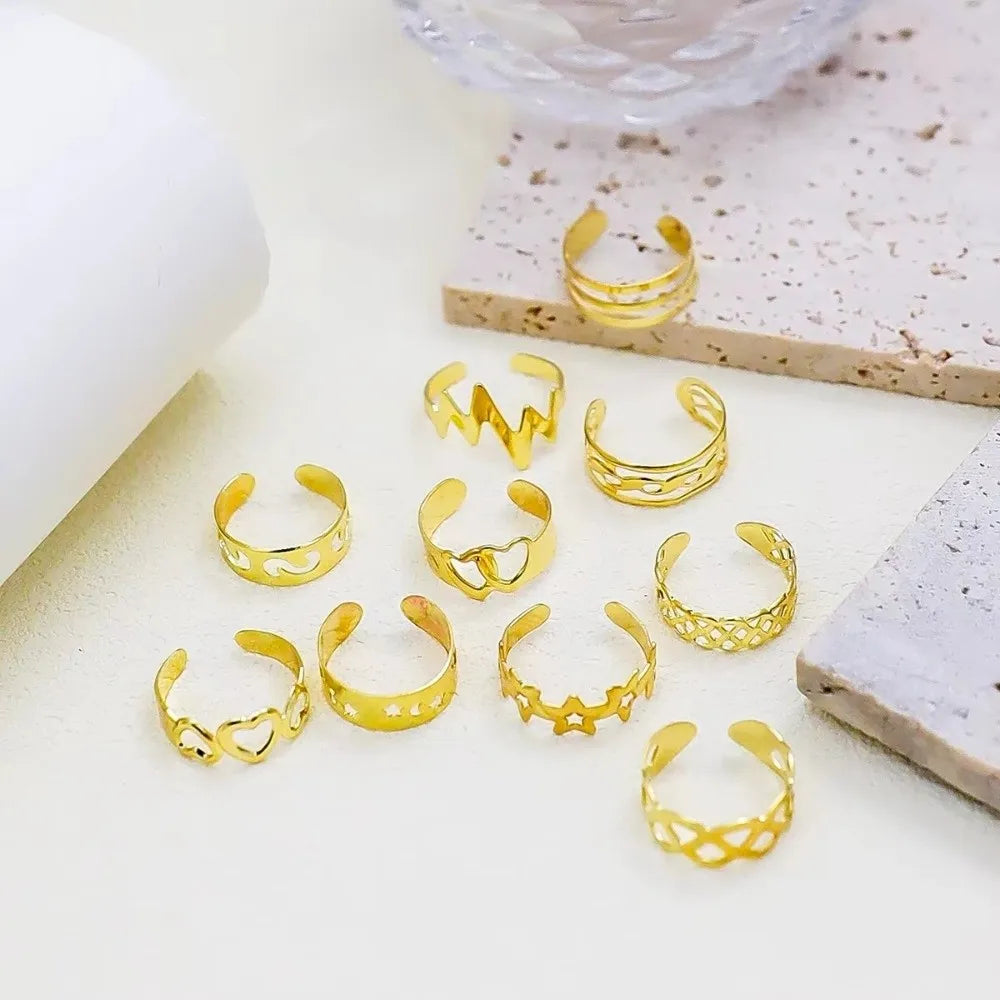 Vintage Toe Rings Silver Gold Alloy Women Foot Different Shapes
