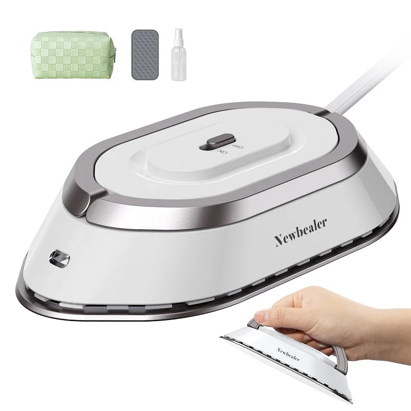 150W Handheld Travel Iron 120V/220V Lightweight Dry Iron 30S Heat Press Machine Non-steam Clothes Irons For Home and Travel Vue Silver US