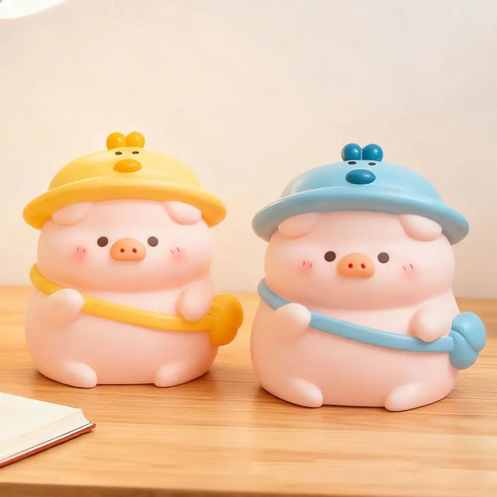 Animal Figurines Vinyl Cartoon Pig Money Box Resistant Fall Large Capacity Cute Piggy Bank Kawaii Funny Saving Box Children Use Vue