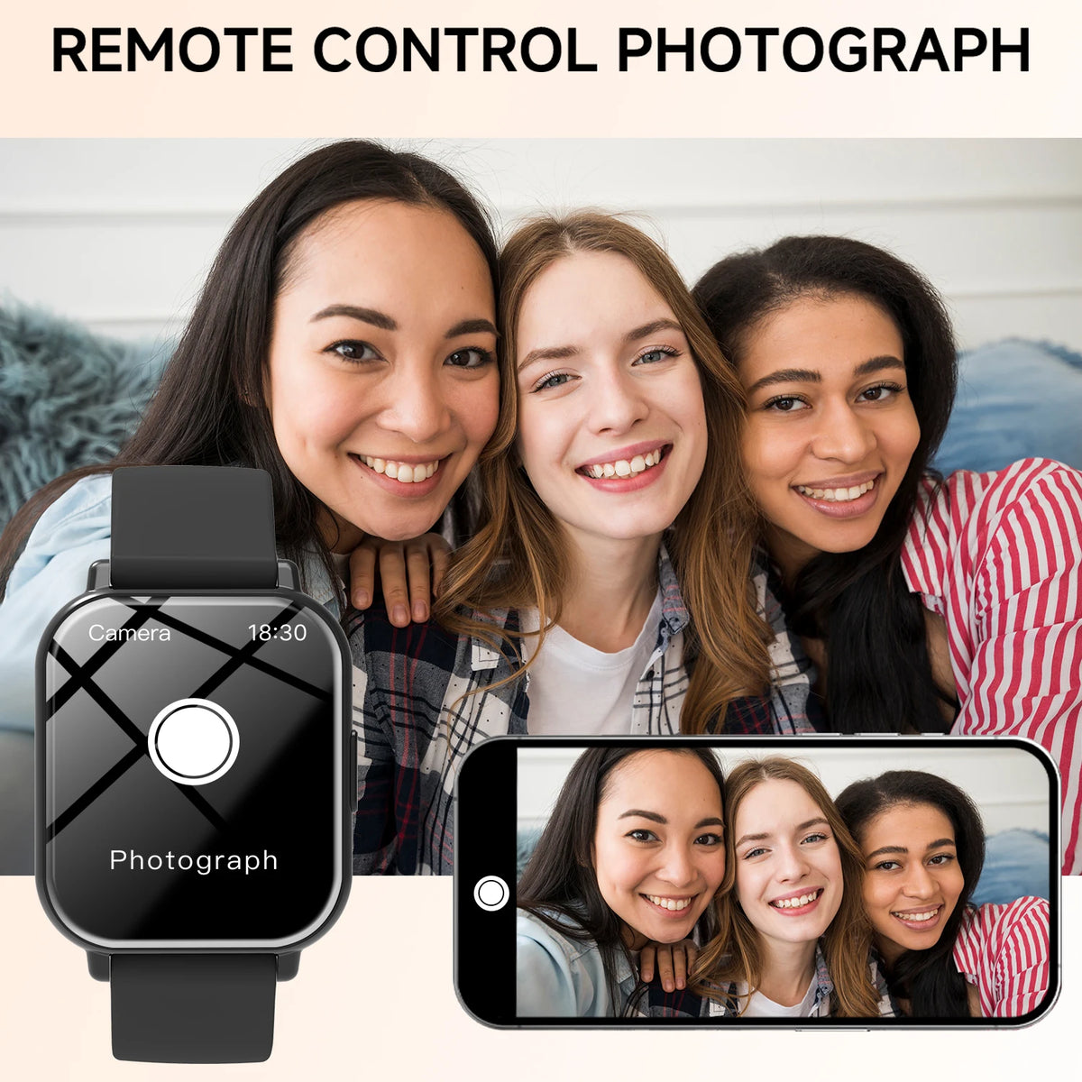 Kids Smartwatch 1.83 Inch Touch Screen Bluetooth Call Music Camera Control Message Push Sports Mode 260mAh Gift for Boys Girls Vue