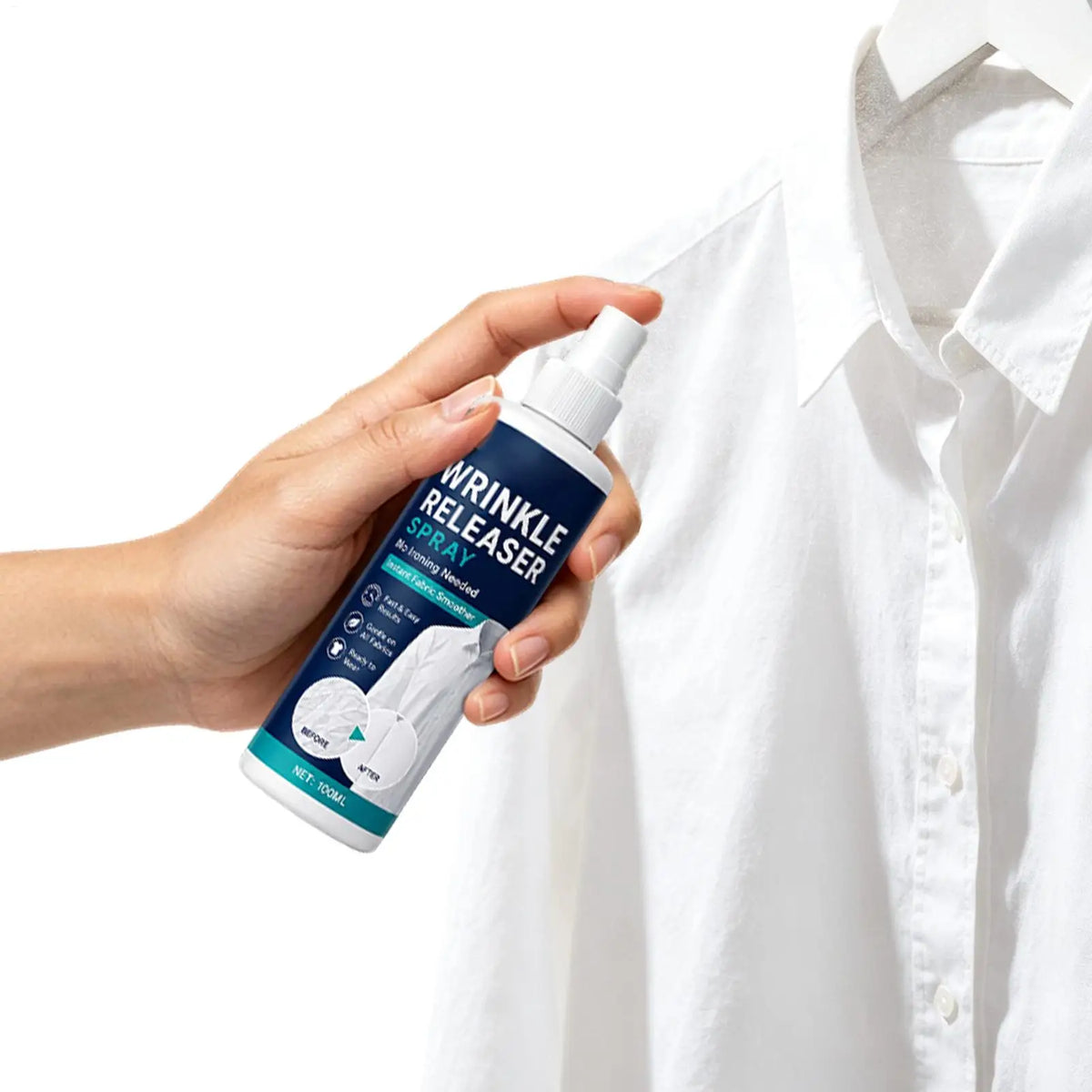 Wrinkle Release Spray for Clothes, No Iron Fabric Softener & Smoothing Agent, Quick C rease Remover for Shirts Dresses Bedding Vue