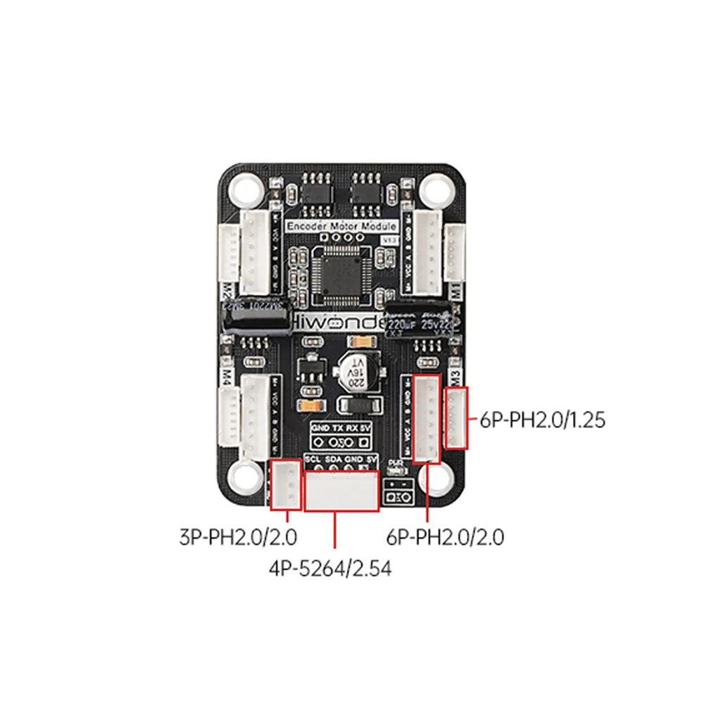 Four-way Encoder Motor Drive Module Onboard Voltage Regulator Circuit Motor Control Smart Car DIY Electric Race Dedicated Driver Vue