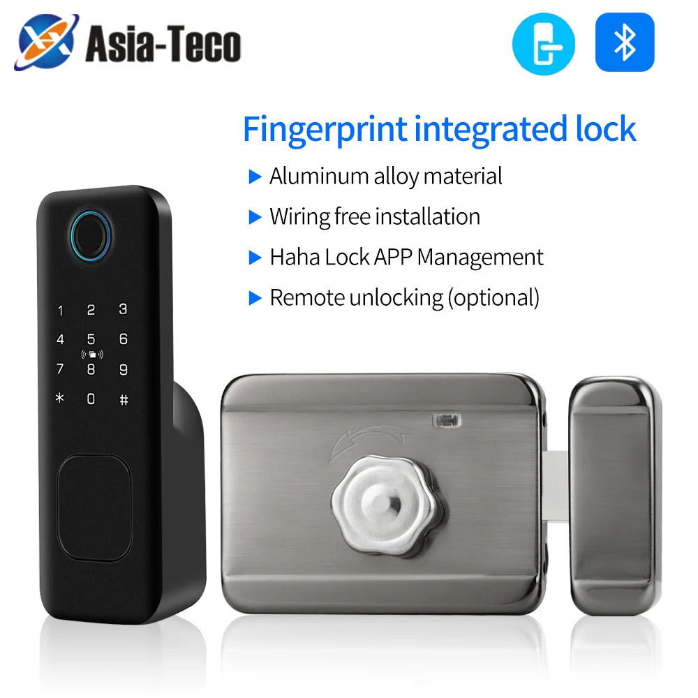 IP66 Smart Biometric Fingerprint & Bluetooth Digital Lock - HaHALock APP Control, RF/IC Card Access with Auto-Lock (Home/Office) Vue Default Title