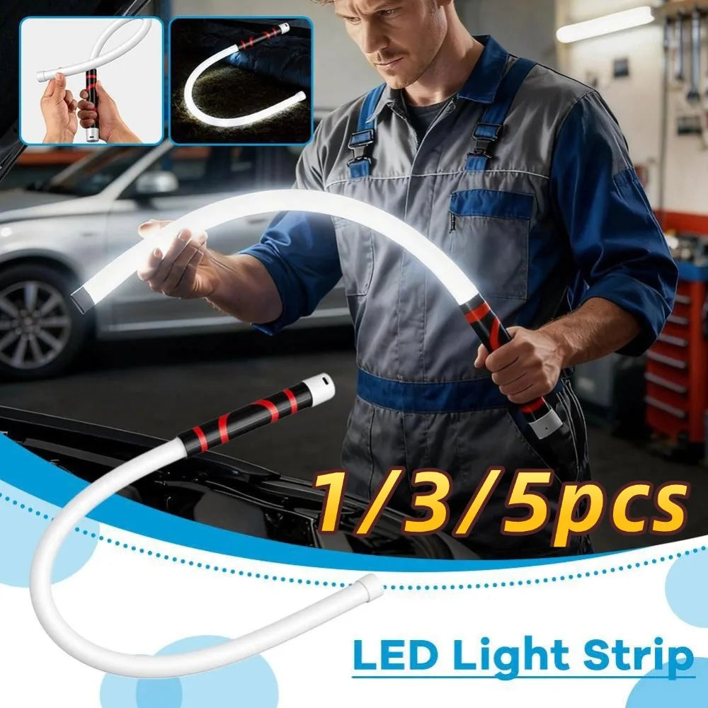 Portable Work Flashlight Multifunctional Silicone Car LED Light 1/3/5pcs Bendable Mechanical Lamp LED Car Repair Lighting Light Vue