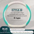 D-Type 38cm Anti-slip Carbon Fiber Car Steering Wheel Cover For Mercedes Benz CLA CLE CLS GLC GLE GLS GLK GLC SLC SLK A B C E G Vue D-Blue-B