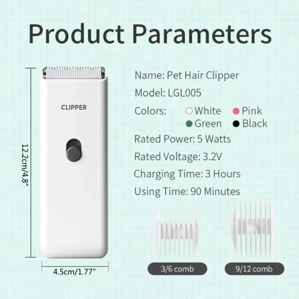 Pet Haircutting Professional Dog Hair Clipper Waterproof Wireless Pet Hair Trimmer Low Noise Mute Cat Grooming Clipper Home Use Vue