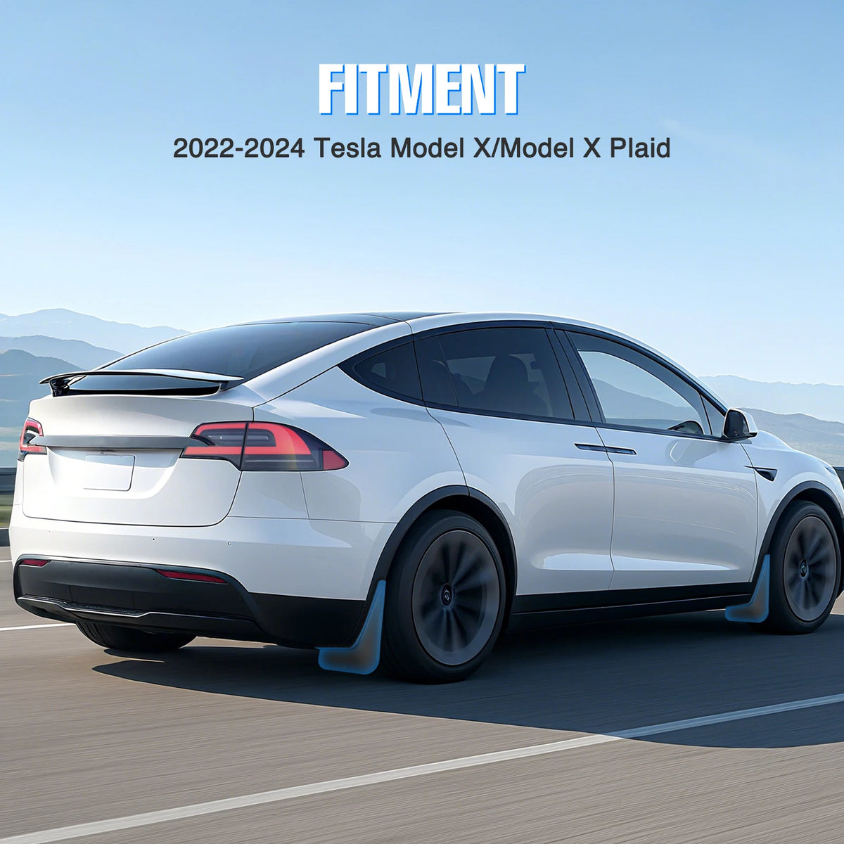 Nilight Mud Flaps for Tesla Model X 2022 2023 2024 2025 2026, No Drilling Precision Fit Exterior Accessories Heavy-Duty Splash Guards Protection, Front & Rear Set Vue