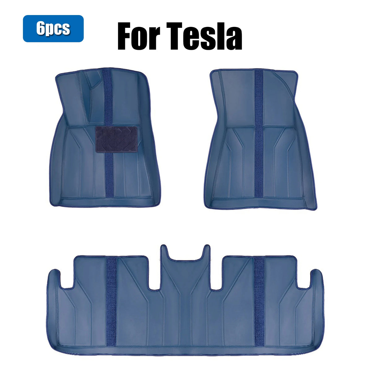 Car Floor Mats For Tesla Model 3 highland 2017-2025,Model Y juniper 2021-2024 mini 2026 Trunk Mats Car Accessories Interior Vue Blue-3PCS Model Y 2021-2025
