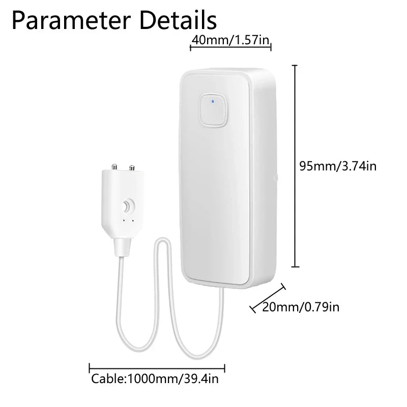 Tuya Smart Flood Leakage Sensor Remote Monitor WiFi Water Overflow Level Detector Water Leak Sensor Security Sound Alarm System Vue