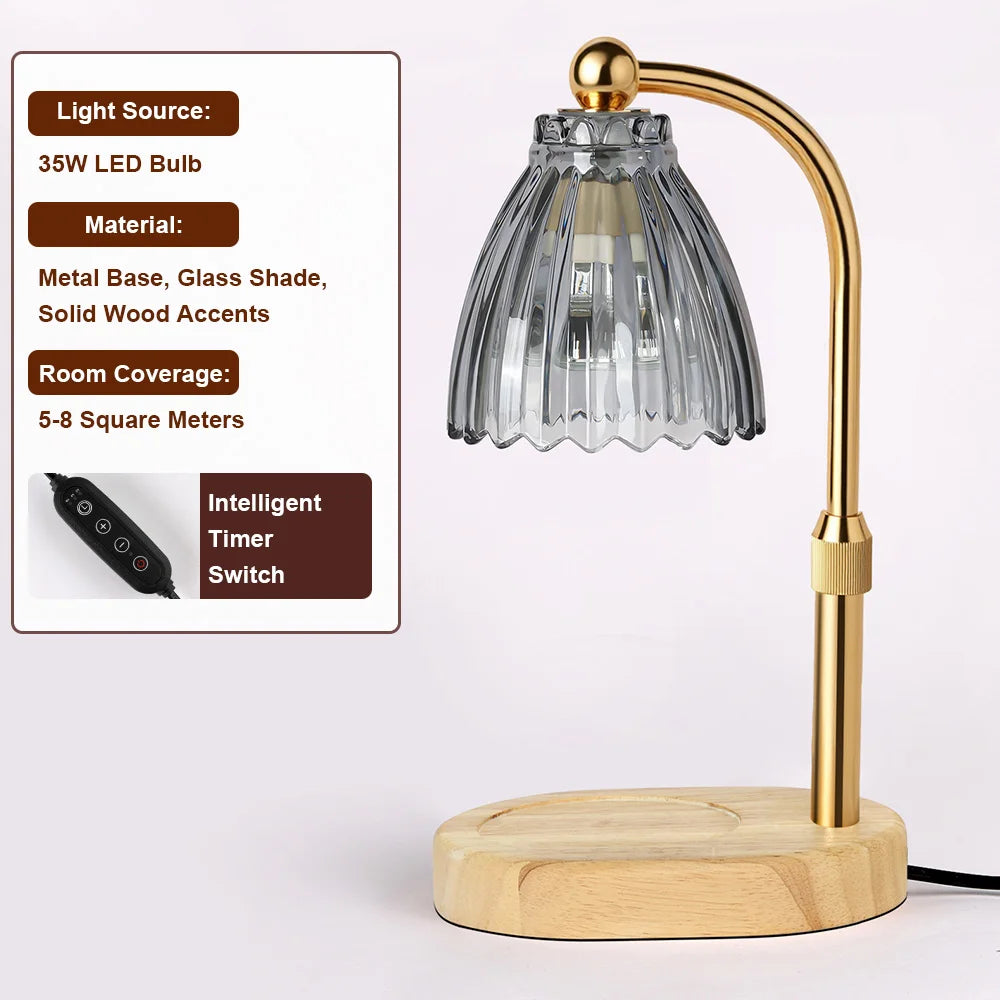 Fragrance Candle Warmer Lamp with Timer Dimmer Nordic Heat Aromatherapy Wax Melting Lamp for Birthday Gifts Office New HomeDecor Vue G Black-Timer