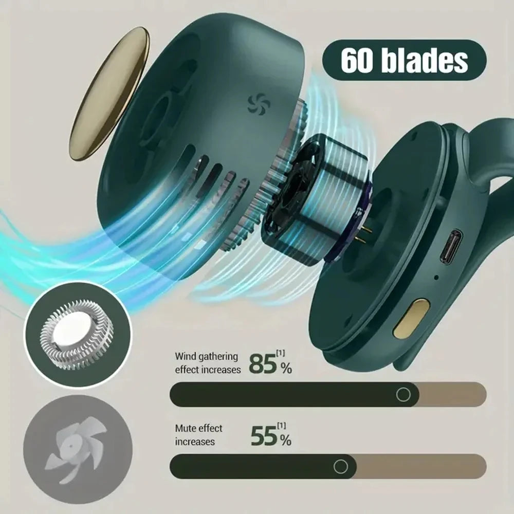 Whirlwind Leafless Fan Portable Button Design USB Charging Silent