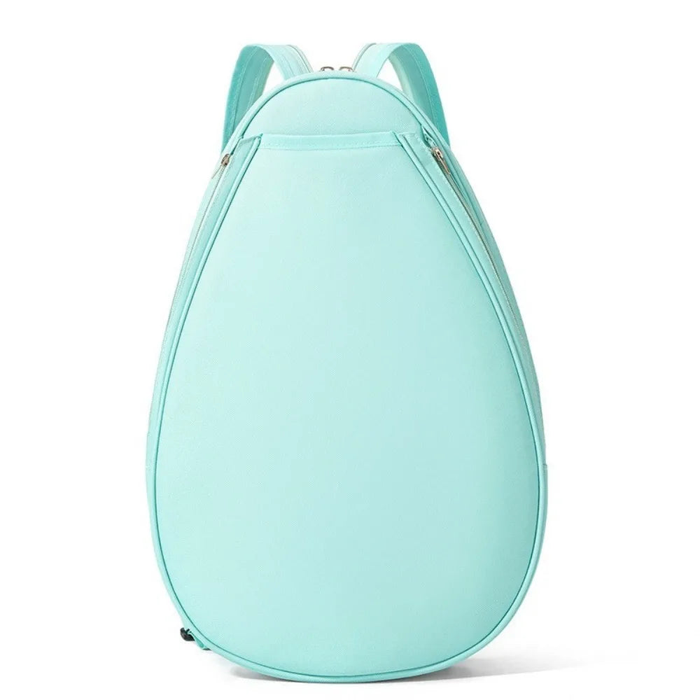 Large Capacity Tennis Backpack Waterproof Zipper Closure Pickleball Backpack Lightweight Solid Color Racquet Bag Vue Light Blue