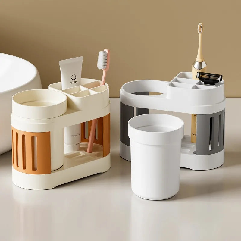 Circular Toothbrush Storage rack,Dental cup Holder, Mouthwash cup Storage, Household Bathroom Storage rack Vue