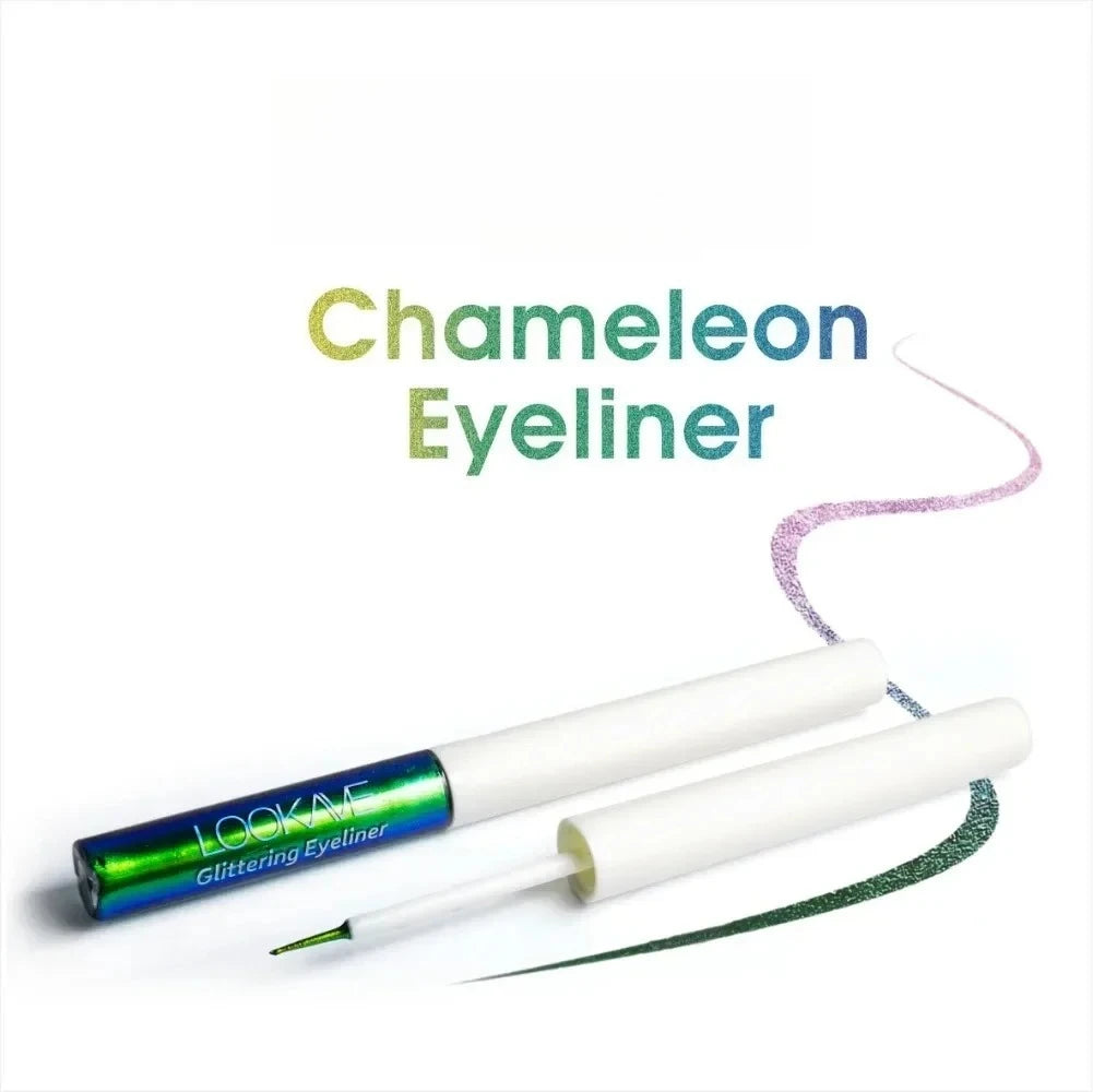 Shiny Chameleon Green Liquid Eyeliner Metallic Eyeshadow Multicolor Eye Liner Pearlescent Polarized Glitter Eye Pigment Makeup Vue