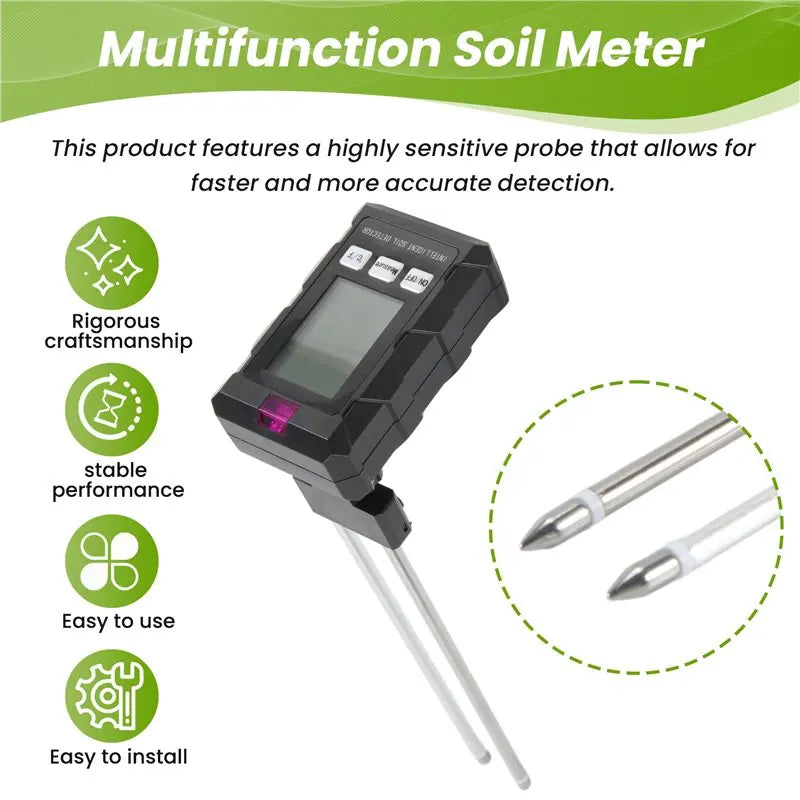 ABKW-6 In 1 Multifunctional Soil Tester Soil Fertility PH Temperature Humidity Sunlight Air Moisture Detector For Gardening Vue