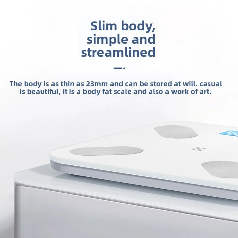 Smart Digital Body Scale, Rechargeable BMI Weight Scale, Electronic Body Fat Scale, LED Display Health Monitor for Home Vue