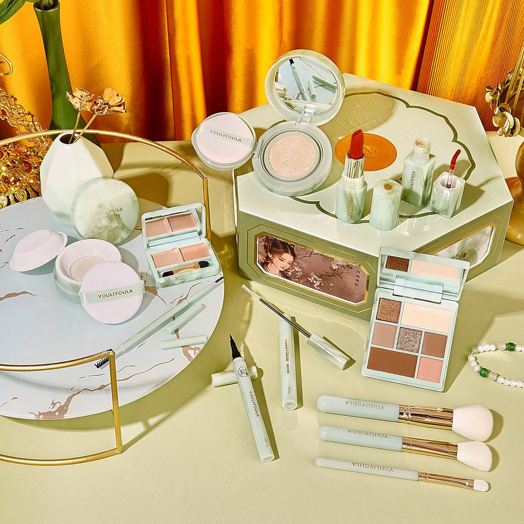Ancient Charm Fresh Breeze Makeup Set Cosmetics Full Set Chinese Style Makeup Gift Box Holiday Gift with Makeup Brush Set Vue